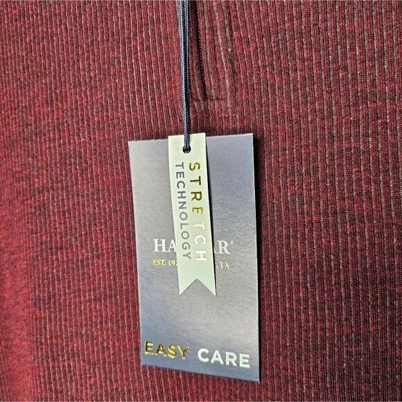 Brand New Haggar Mens Popover Ribbed Knit Longsleeve Collared Shirt Size XL - Picture 3 of 9